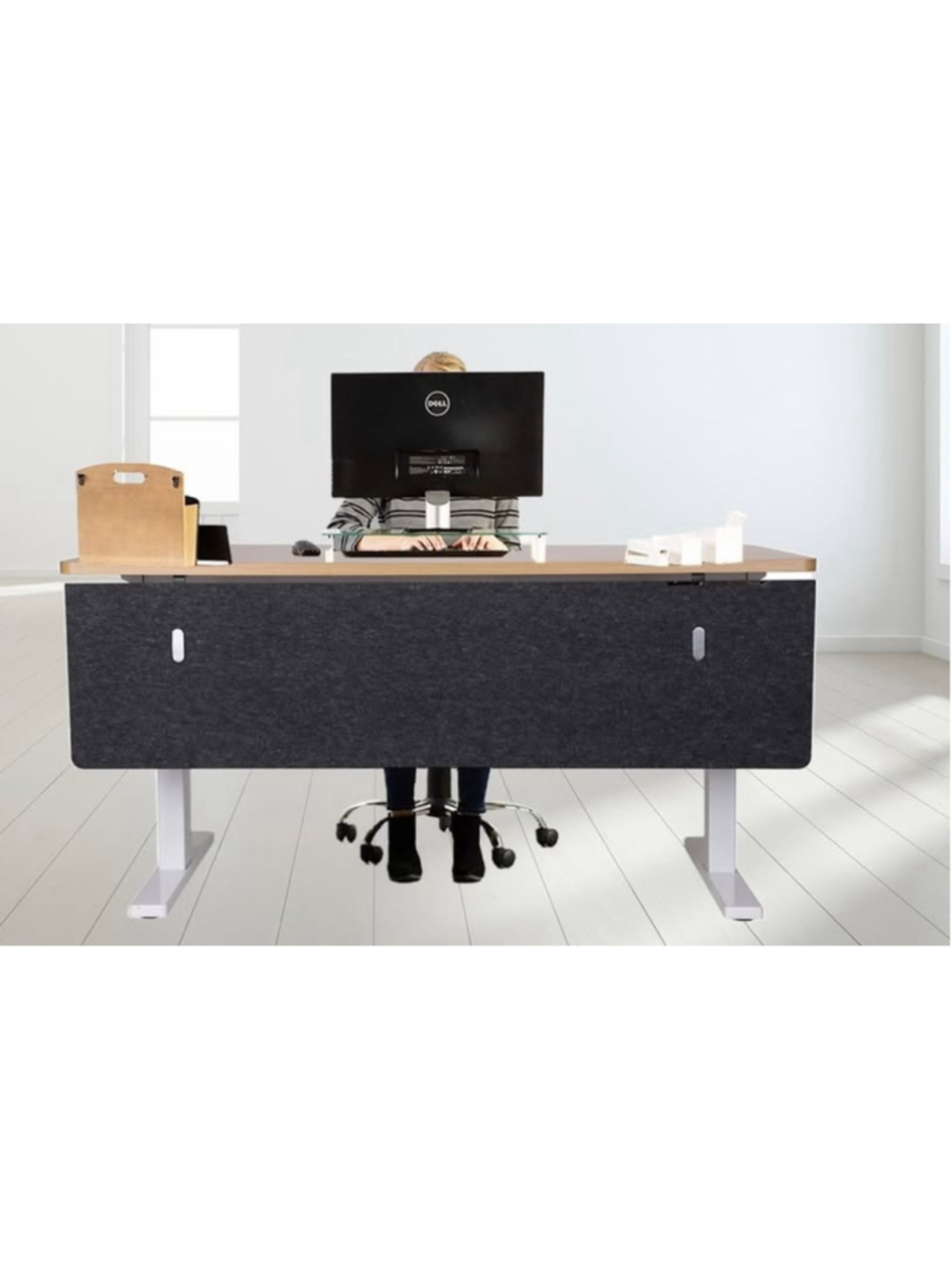 NEW in Box Under Desk Privacy Panel 1400mm Black- PrimeCables (0006)